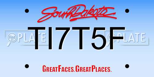 TI7T5F South Dakota License Plate