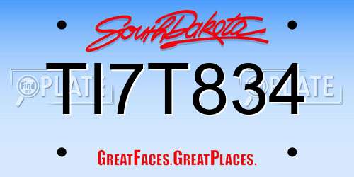 TI7T834 South Dakota License Plate
