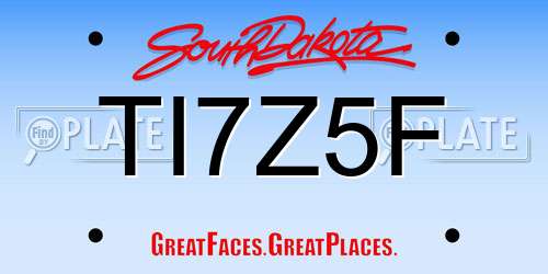 TI7Z5F South Dakota License Plate