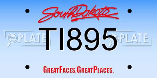 TI895 South Dakota License Plate