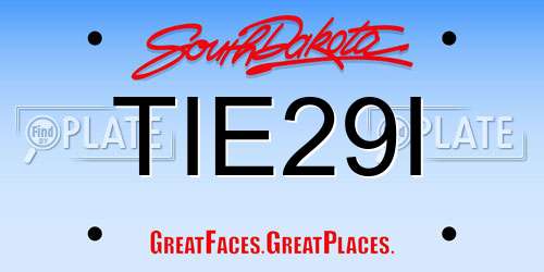 TIE29I South Dakota License Plate
