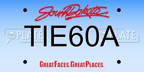 TIE60A South Dakota License Plate