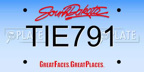 TIE791 South Dakota License Plate
