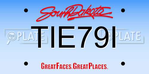 TIE79I South Dakota License Plate