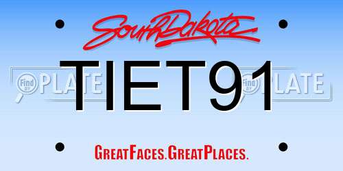 TIET91 South Dakota License Plate