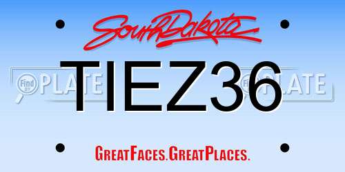 TIEZ36 South Dakota License Plate