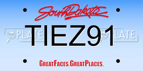TIEZ91 South Dakota License Plate
