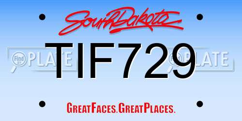 TIF729 South Dakota License Plate