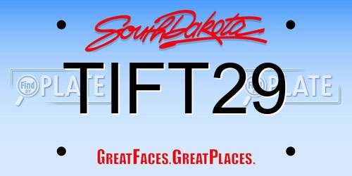 TIFT29 South Dakota License Plate