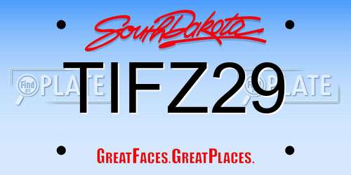 TIFZ29 South Dakota License Plate