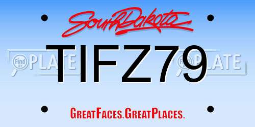 TIFZ79 South Dakota License Plate