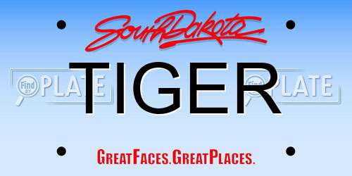 TIGER South Dakota License Plate