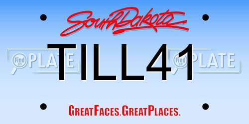 TILL41 South Dakota License Plate