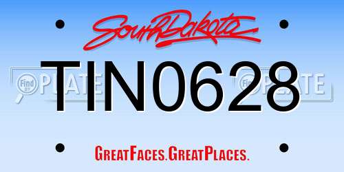 TIN0628 South Dakota License Plate