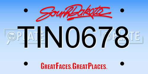 TIN0678 South Dakota License Plate