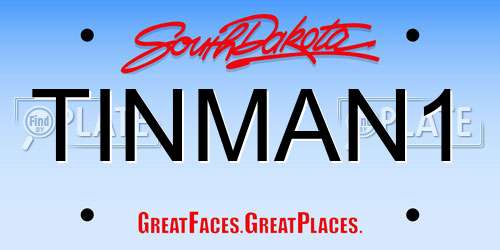TINMAN1 South Dakota License Plate