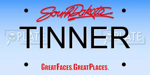 TINNER South Dakota License Plate