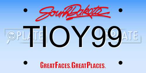 TIOY99 South Dakota License Plate