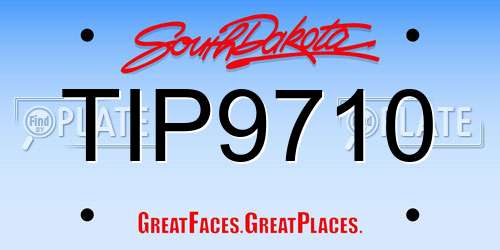 TIP9710 South Dakota License Plate