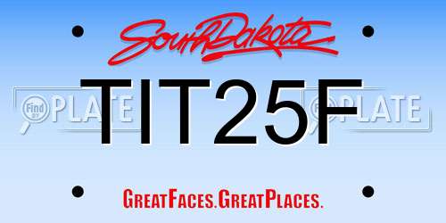 TIT25F South Dakota License Plate