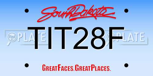 TIT28F South Dakota License Plate