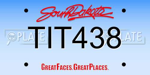 TIT438 South Dakota License Plate