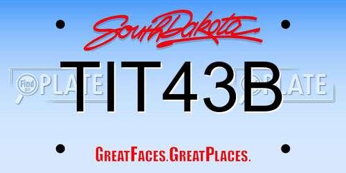 TIT43B South Dakota License Plate