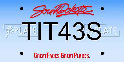 TIT43S South Dakota License Plate