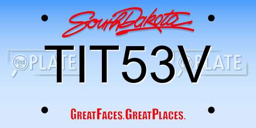 TIT53V South Dakota License Plate