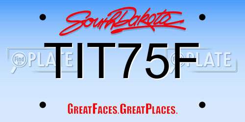 TIT75F South Dakota License Plate