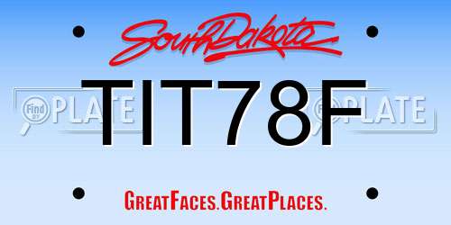 TIT78F South Dakota License Plate