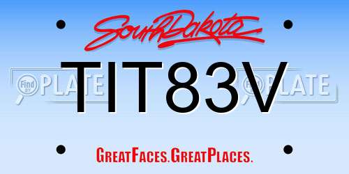 TIT83V South Dakota License Plate