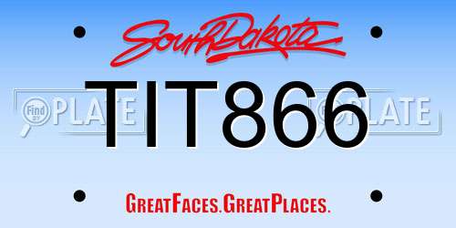 TIT866 South Dakota License Plate