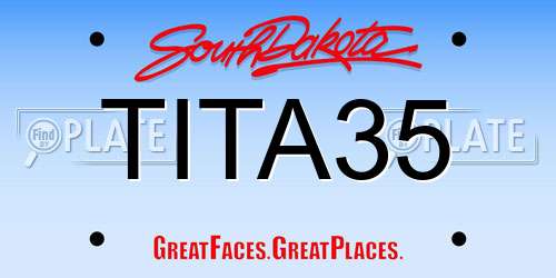 TITA35 South Dakota License Plate