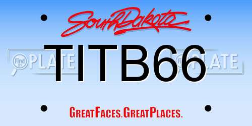 TITB66 South Dakota License Plate