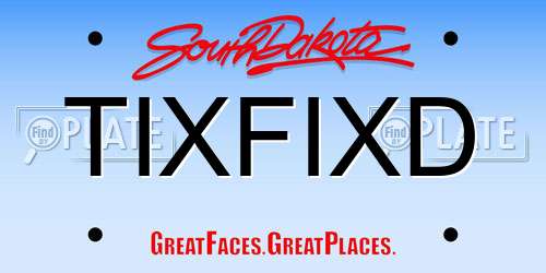 TIXFIXD South Dakota License Plate