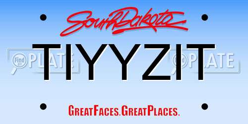 TIYYZIT South Dakota License Plate
