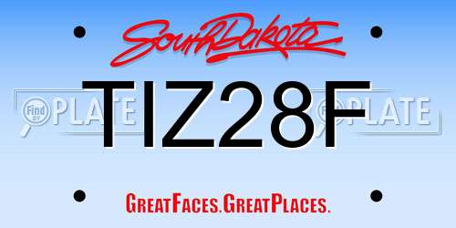 TIZ28F South Dakota License Plate