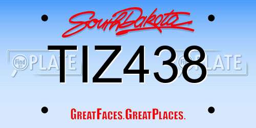 TIZ438 South Dakota License Plate