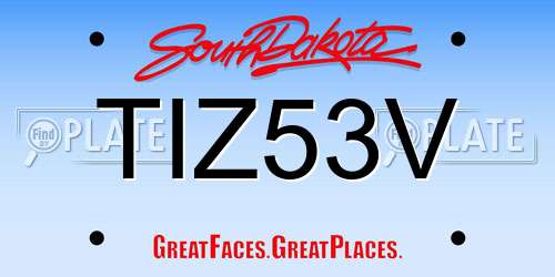 TIZ53V South Dakota License Plate