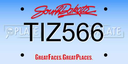 TIZ566 South Dakota License Plate