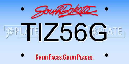 TIZ56G South Dakota License Plate