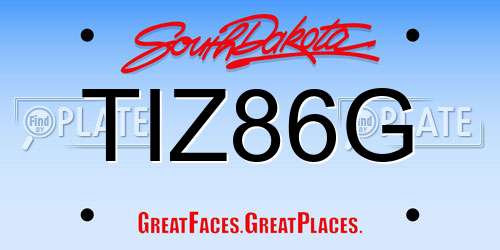 TIZ86G South Dakota License Plate