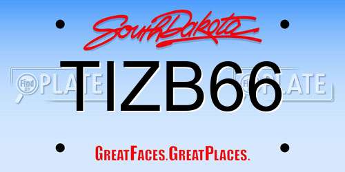 TIZB66 South Dakota License Plate