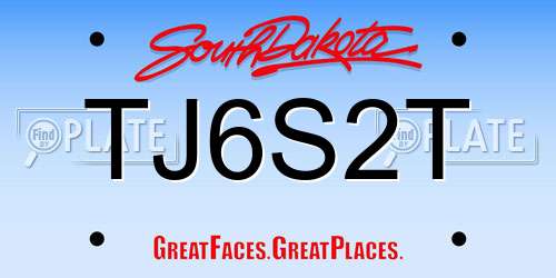 TJ6S2T South Dakota License Plate