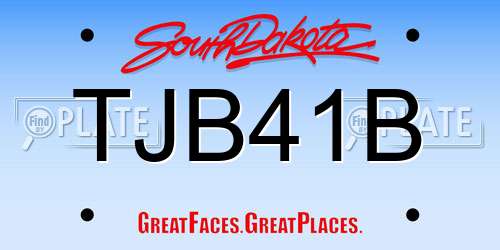 TJB41B South Dakota License Plate