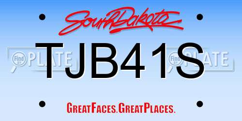 TJB41S South Dakota License Plate
