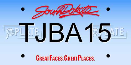 TJBA15 South Dakota License Plate