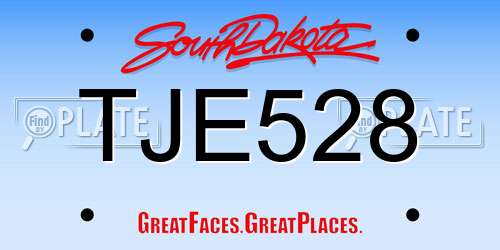 TJE528 South Dakota License Plate