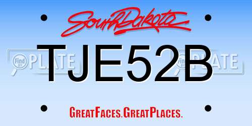 TJE52B South Dakota License Plate